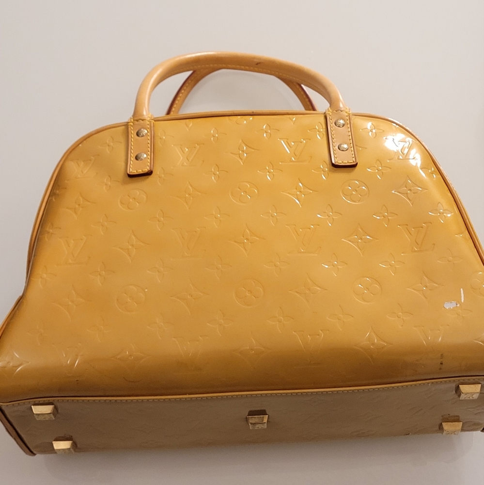 Louis Vuitton Monogram Vernis Yellow Bowling Style Handbag See Pics - Picture 11 of 16